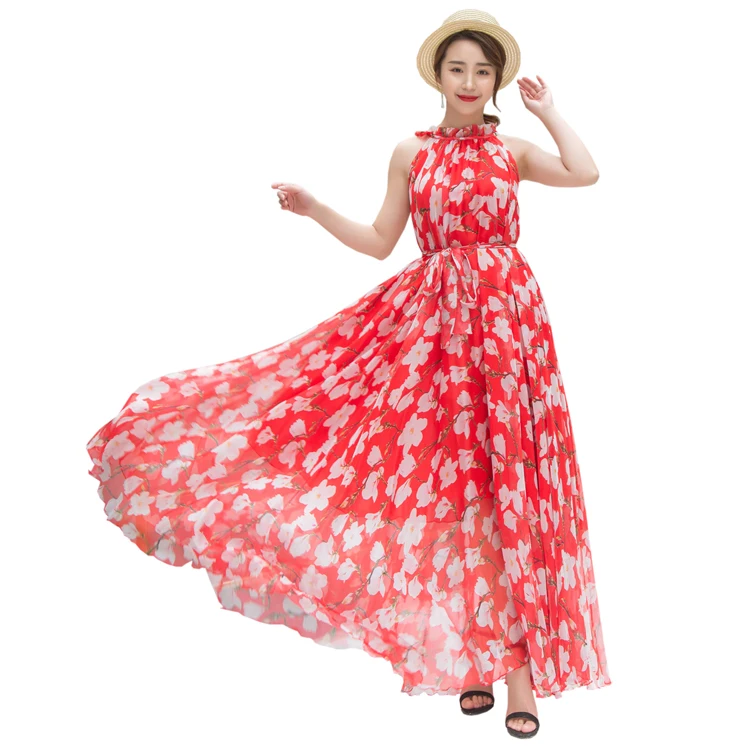 chiffon floral long frocks for ladies