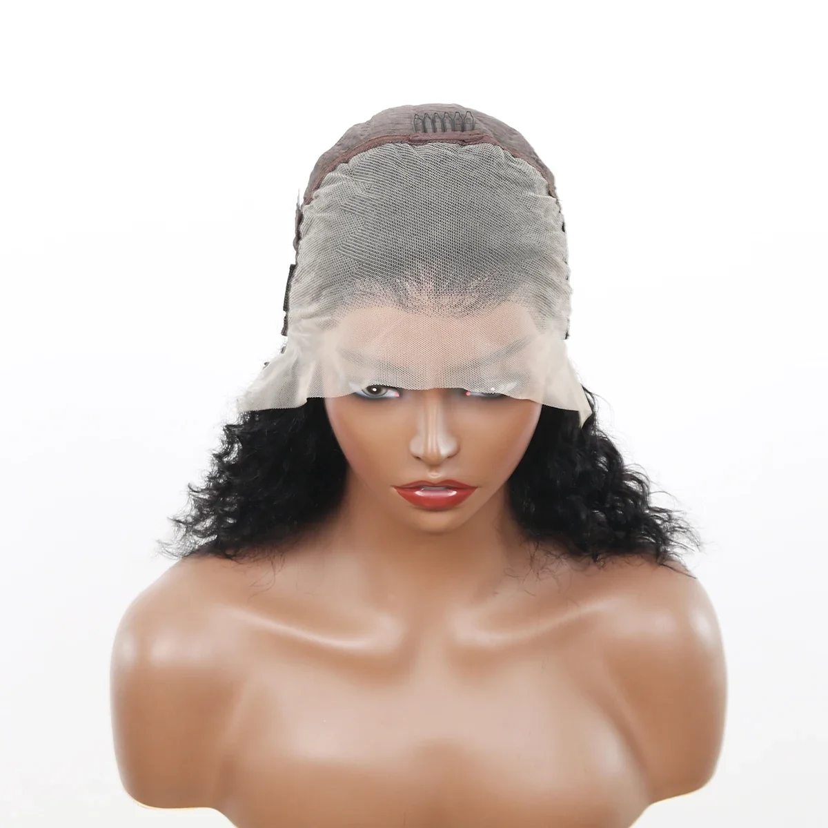 Deep Wave Human Hair Short Bob Wig 180 Density Remy Hair Lace Frontal Wigs_voghion.com