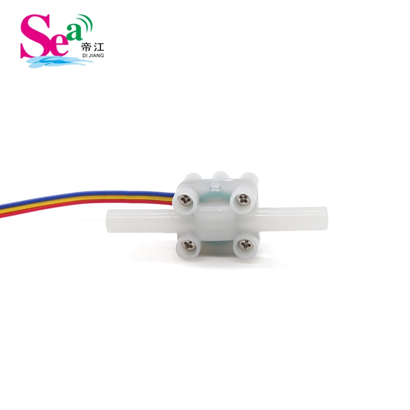 OD6.35 Liquid Water Flow Sensor ZJTM-04A Chemical PVDF Material Turbine Flowmeter Pulse Output 1.5/4L/min for Medical Treatment