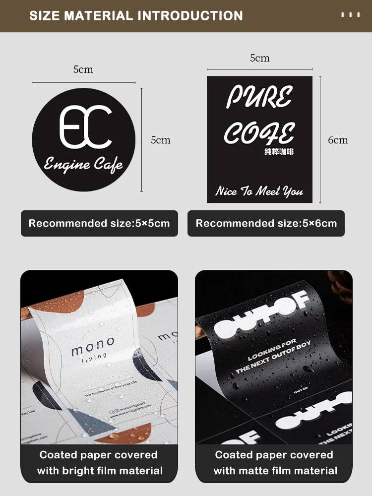 Custom Logos Packaging Labels Waterproof Vinyl Stickers Die Cut Label ...
