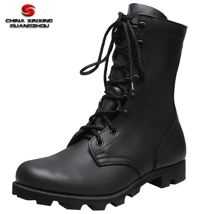 Процесс формования высокого качества Коровья кожа тактическое платье ботинок