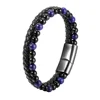 Bracelet en cuir et acier inoxydable