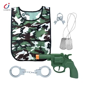 Chengji Toys Green Military Simulation Pistol Gun Handcuffs Arrest Play Set Pretend Play Armed Forces Military Toys for Kids