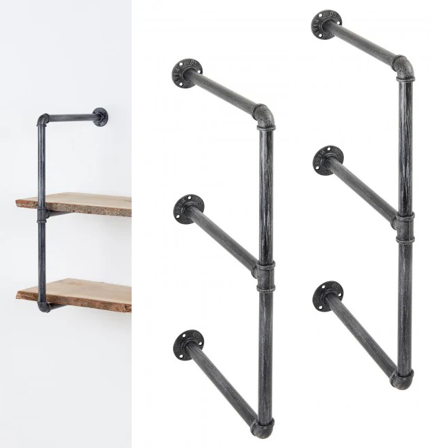 Кронштейны сверхмощные 2 3 слоя многоуровневый Декор деревенский Металл Сталь плавающий монтаж чугунный промышленный настенный кронштейн для полки трубы