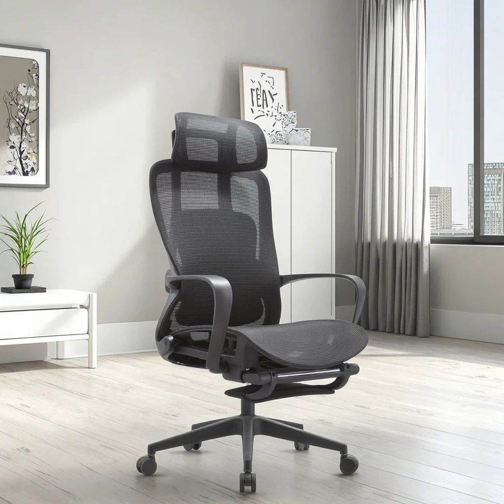 Premium Mesh Support Enhanced Comfort Adjustable Footrest Reclining Function Home Office 2