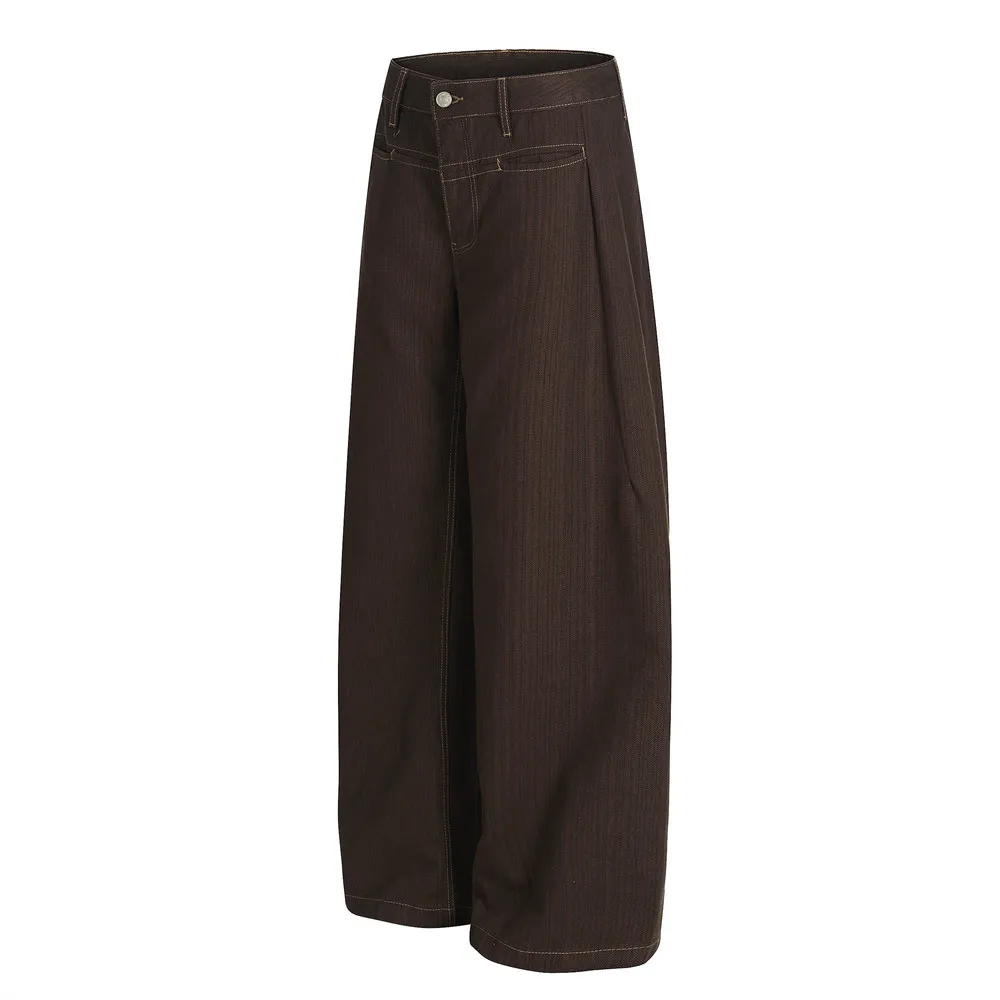 Men's Loose Wide-leg Jeans, Clean Fit Casual Trousers Fabric Male Denim Jeans Man Men's Jeans Men