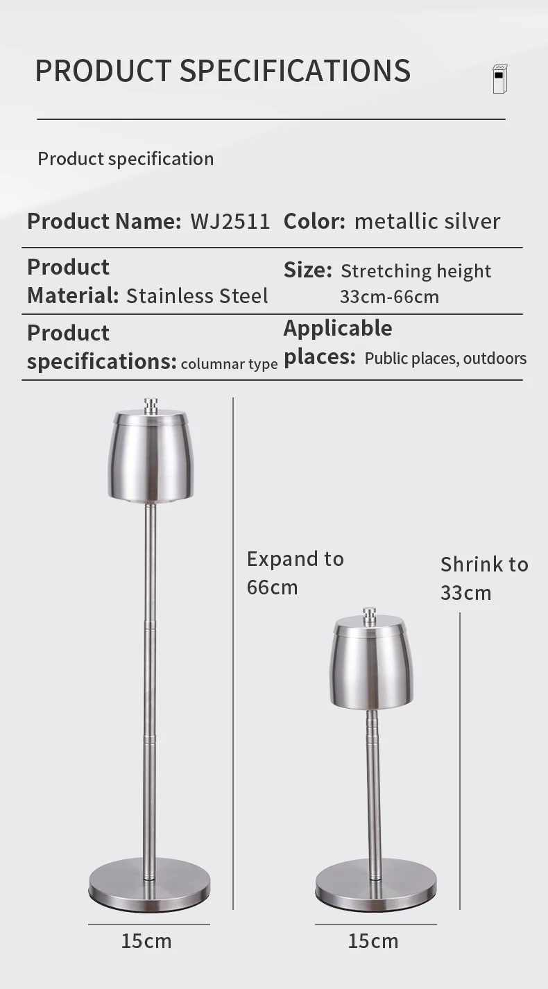 Stainless Steel Table Top Ashtray with Lid Cigarettes Windproof/Rainproof Stainless Steel Smokeless Odorless Ash Tray for Home