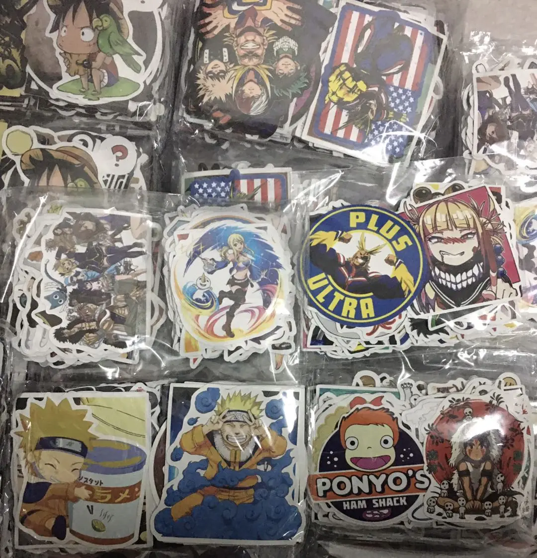 50 Pcs/pack Anime Stickers Dbz My Hero Academia Sailor Moon Luffy Sanji