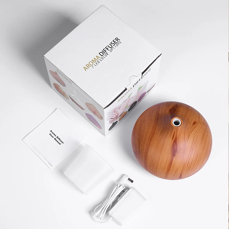 500ml Wood Grain Air Humidifier Essential Oil Diffuser Electric Ultrasonic Cool Mist Maker for Home Remote Control