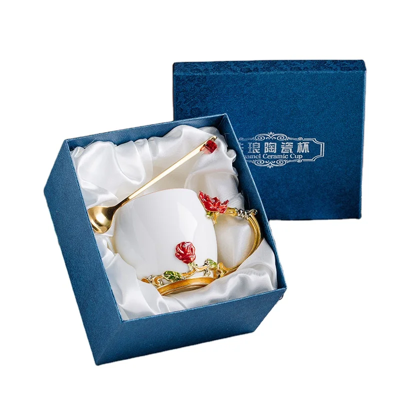 New Popular flower mug tea set color gift box mug