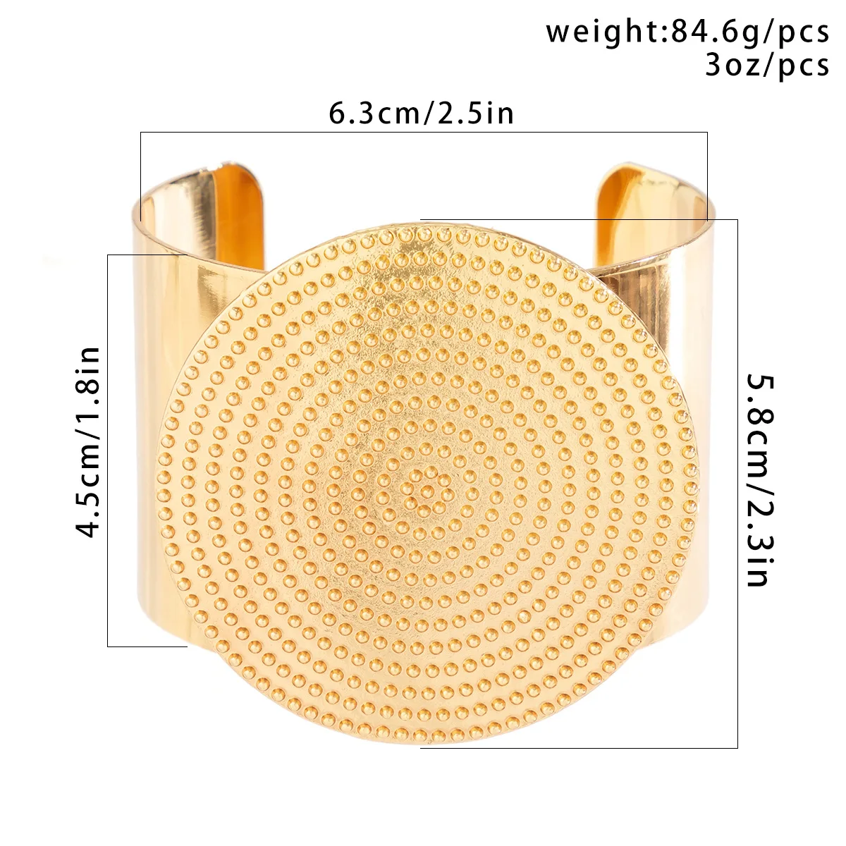 Large Ring Necklace - Trendy Gold Plated Jewelry Set