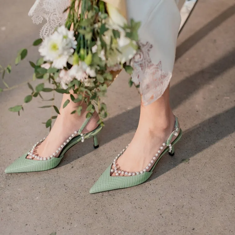 2022 nuove eleganti scarpe di lusso a punta verde scarpe da donna