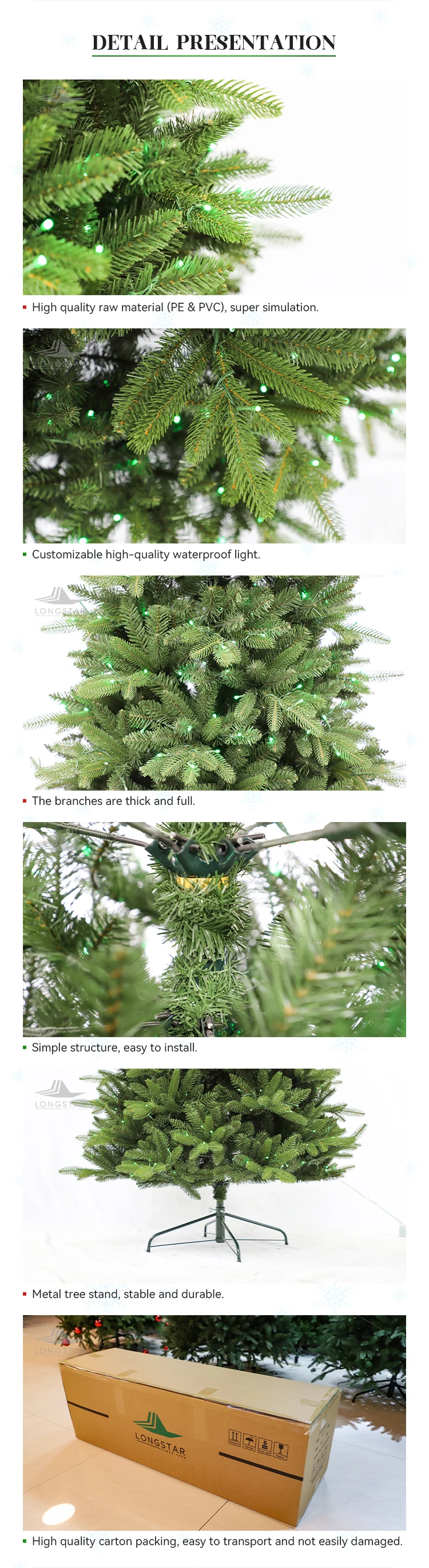 High Quality 5ft 6ft 7ft 8ft 9ft Artificial Pe Pvc Mixed Christmas Tree ...