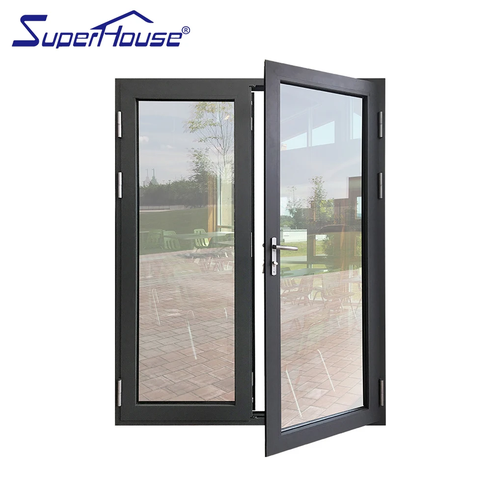 Profile Double Sash Door Sound Proof Double Glass Casement Door TEMPA Aluminium Alloy From China Aluminum Stacker Door