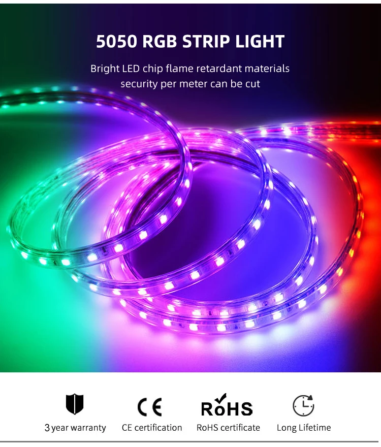 Waterproof 50 Meter Electricity Solar Led Strip Light Brazalete Luz Led