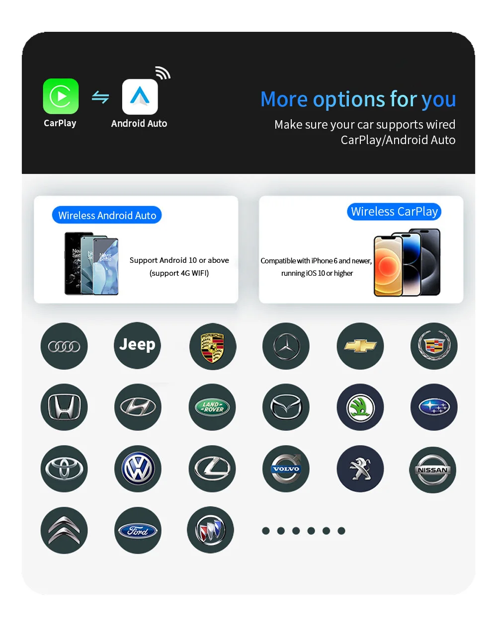Wooboobox Youtube Netflix Android System Car Box With  Portable Wireless Android Auto Carplay Android Ai Box