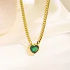 81199 love green diamond necklace gold