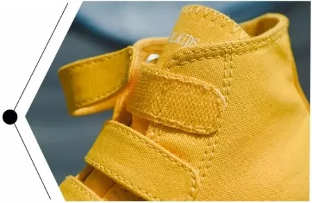 Детская парусиновая обувь с высоким верхом и модной тканевой обуви карамельного цвета