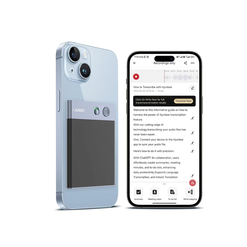 thumbnail image 2 of AI Voice Recorder 64GB Audio Recorder App Control Intelligent Stt Engine Real Time Transcribe And Translate Summarize Empowered By Chatgpt Support 60 Languages Compatible With Ios I.52659110 2 of 10