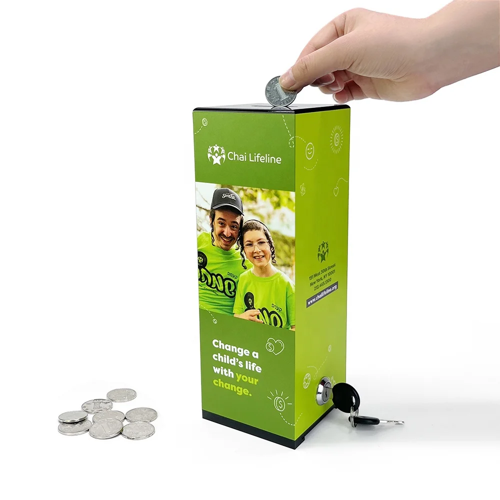 Square Donation Container Acrylic Donation Boxes Charity Donation Box