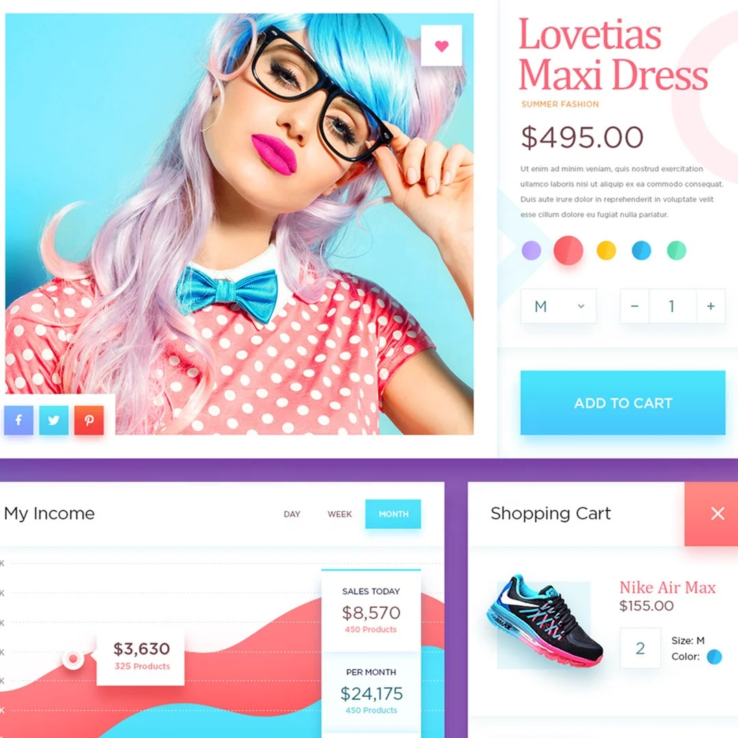 Дизайн веб-сайта пользовательского интерфейса электронной коммерции