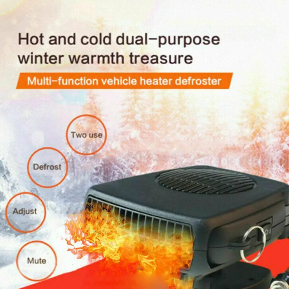 Afenau Ventilatorkachel voor de auto, 12 V, 2-in-1 autoverwarming met 360 graden rotatie, 200 W autoverwarming, 12 V sigarettenaansteker, draagbare autoverwarming, verwarming voor 12 V auto