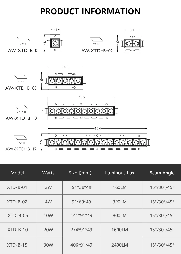 Energy Saving Anti Glare Recessed Strobe Free Office Home 2 4 10 20 30 W LED Linear Downlight