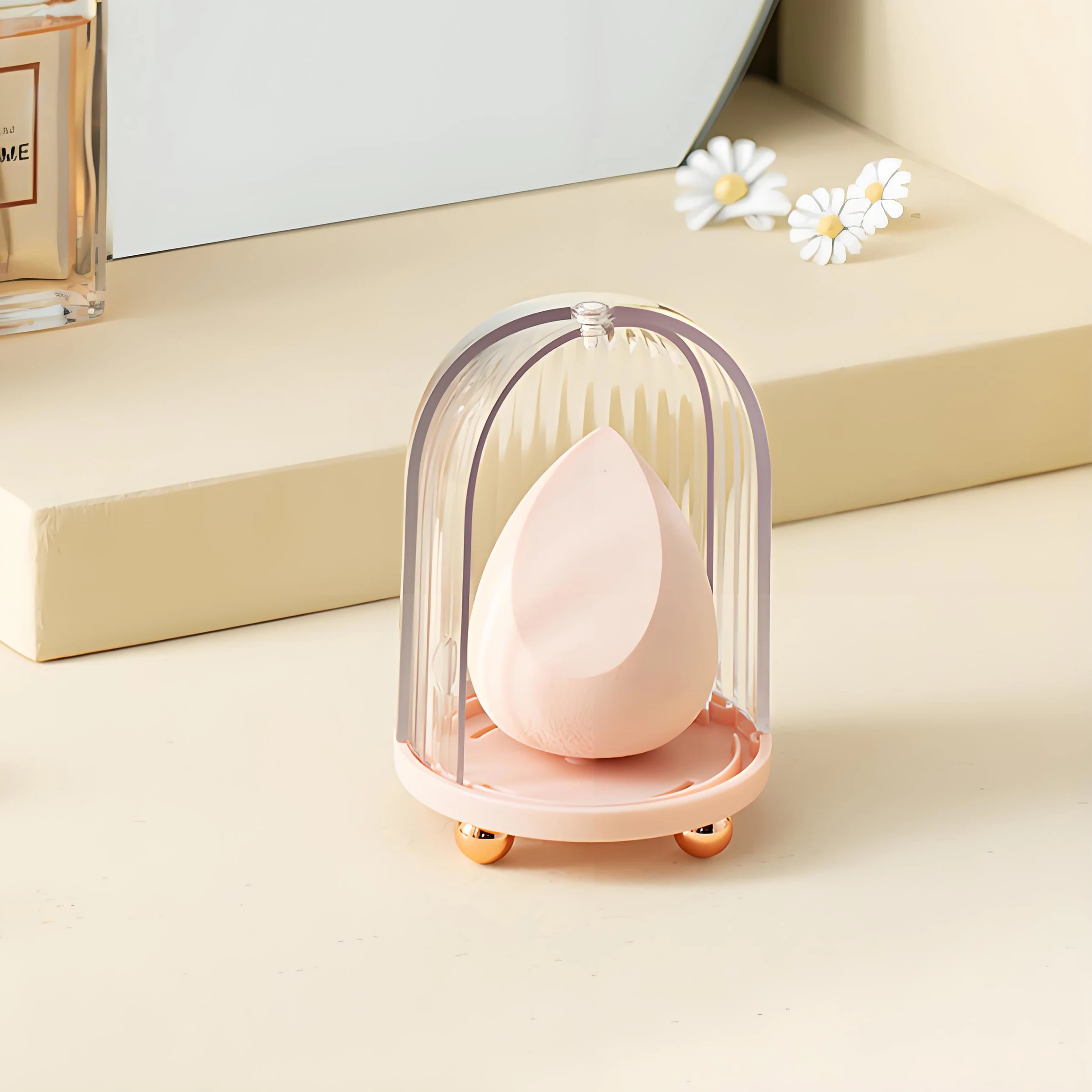 Populaire verkoop Licht luxe stijl herbruikbare opslaghouder voor make-up spons, make-up organisatoren