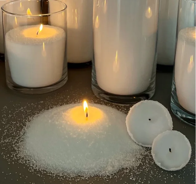 2024 New Products Arrival Large Wide Candle Vase Sand Wax Pillar Candles in Glass Jar Wedding Glass Vases for Candles