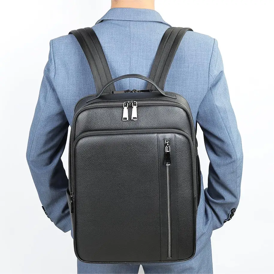 MARRANT Real Leather Men Business 15 Inch Laptop Backpack Mochila De Cuero  Expandable Travel Backpacks Leather Backpacks for Men
