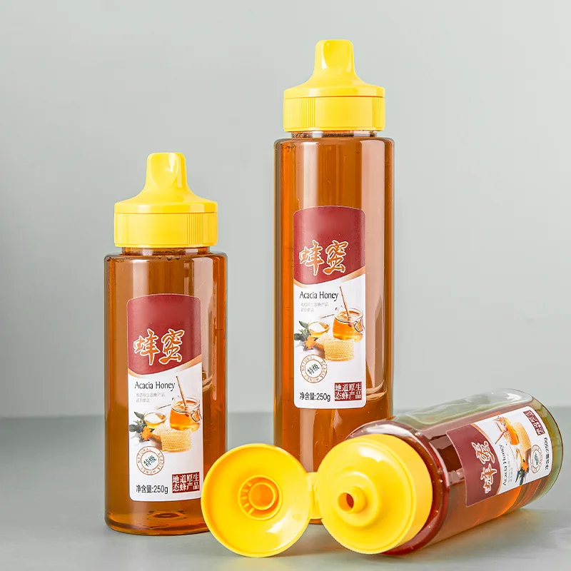 250ml 360ml 500ml Honey Bottles With Caps Honey Jar Plastic Bottles 500g 350g 250g Honey Packaging Bottle Plastic