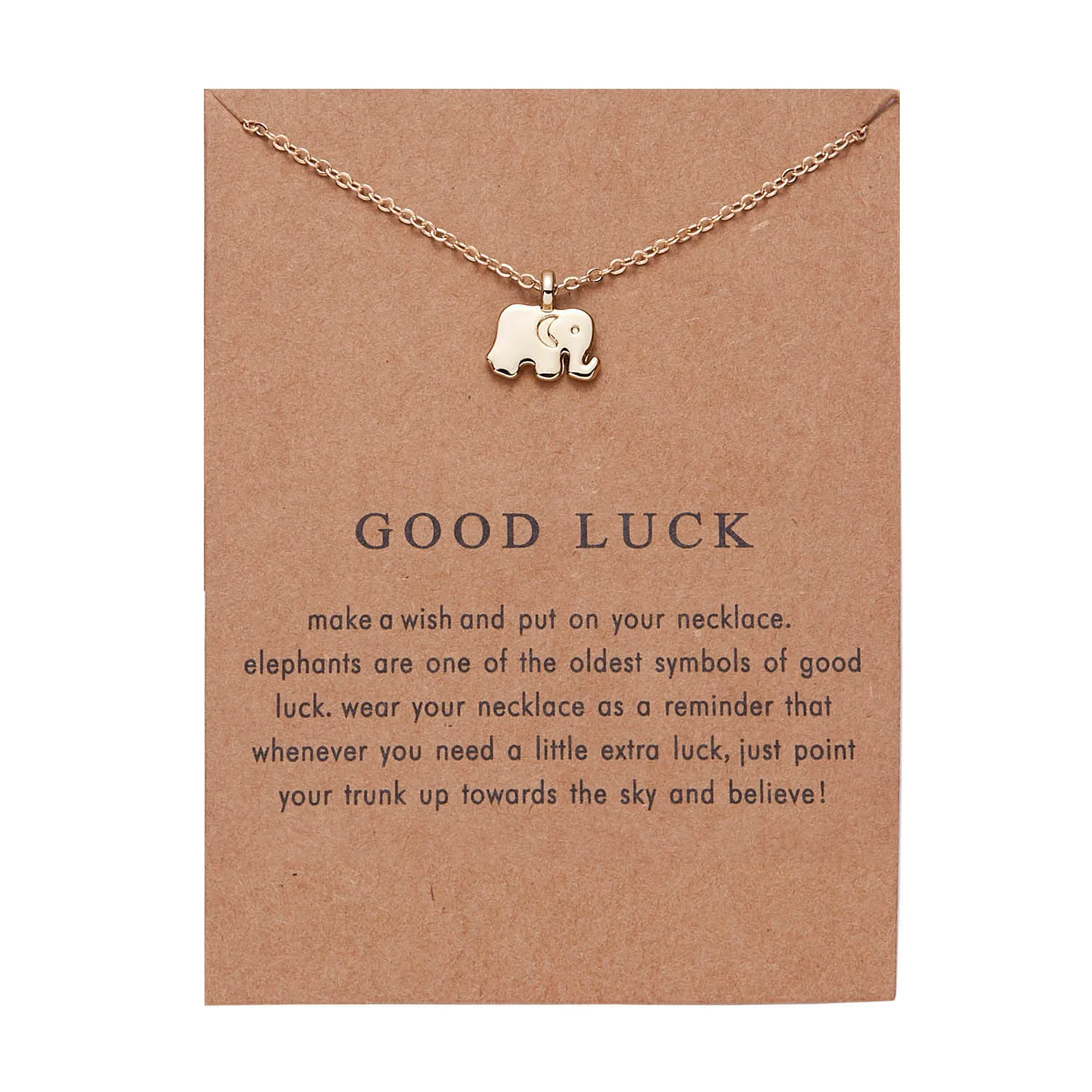Lucky Pendant Necklace Make Wish Good Luck Card Wish card BEST GIFT FOR HER 
