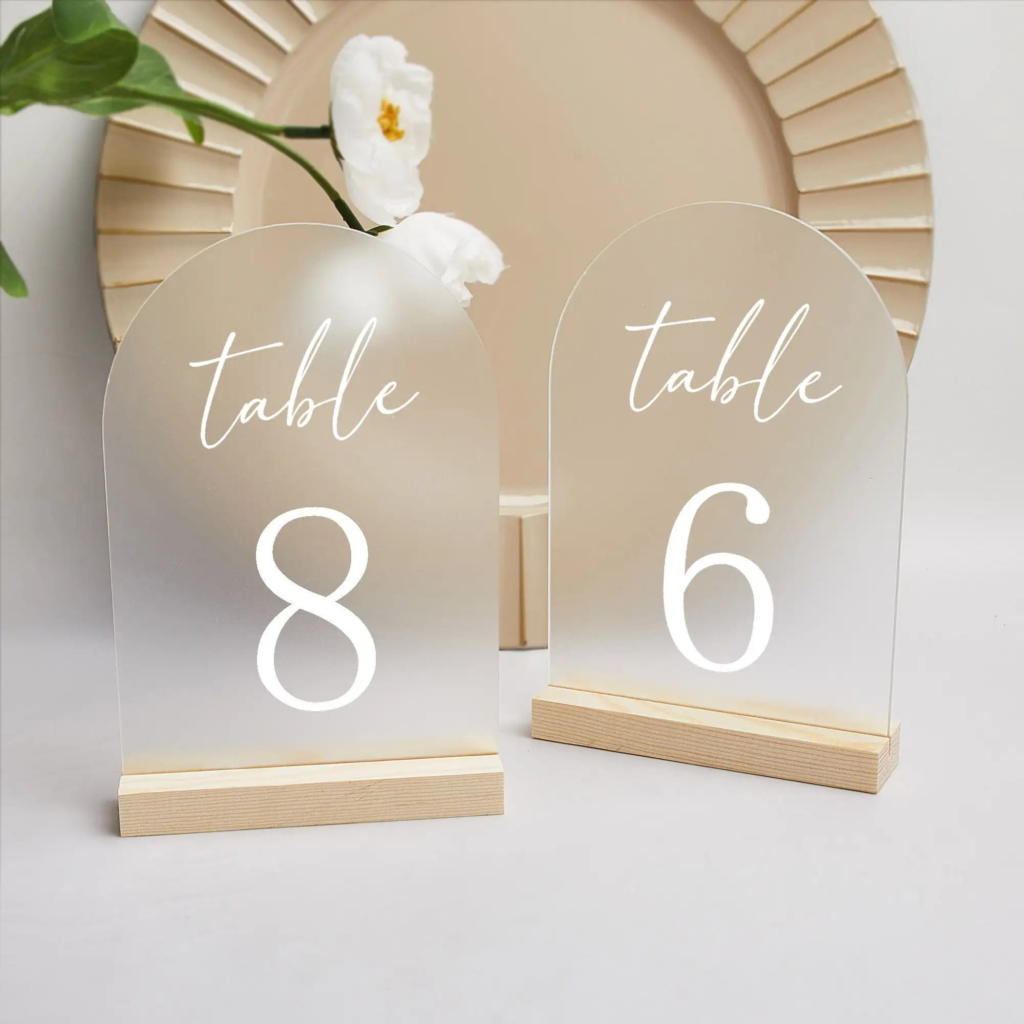 Customizable Frosted Arch Acrylic Wedding Table Numbers Buy Wedding
