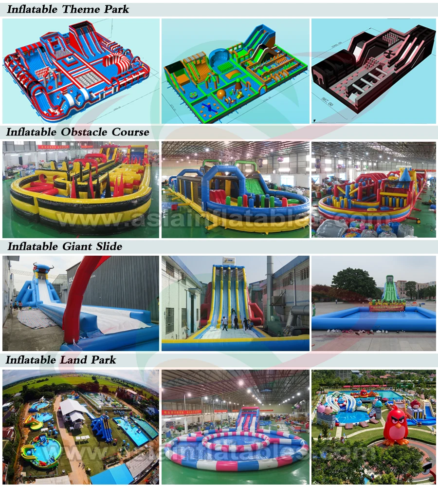 Giant Inflatable Water Park Playground On Land For Kids Children