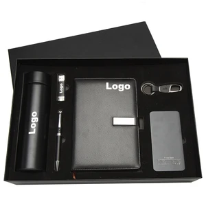 Custom Luxury A5 Journal Planner PU Leather Thread-Sewing Binding Notebook Printed Style with Corporate Office Gift Box Set