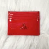 Red Patent leather card holder