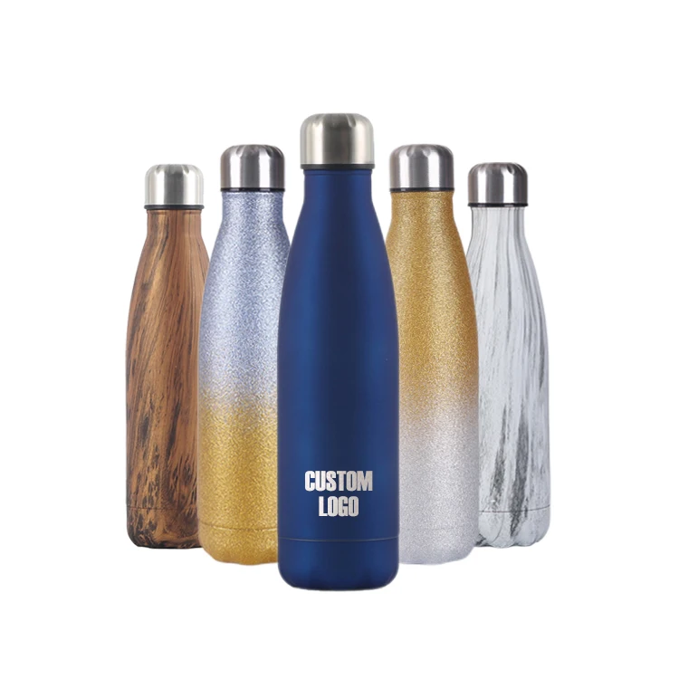 Custom Water Bottle with Logo Cola Shaped Double Wall Vacuum Flask ...
