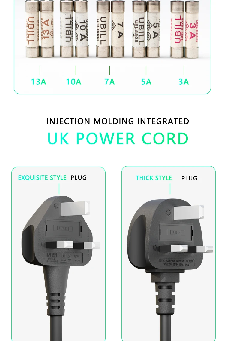 Printer Plug Types British Slim UK Plug C13 Power Cord for Steam Irons & Printers - Heavy ...