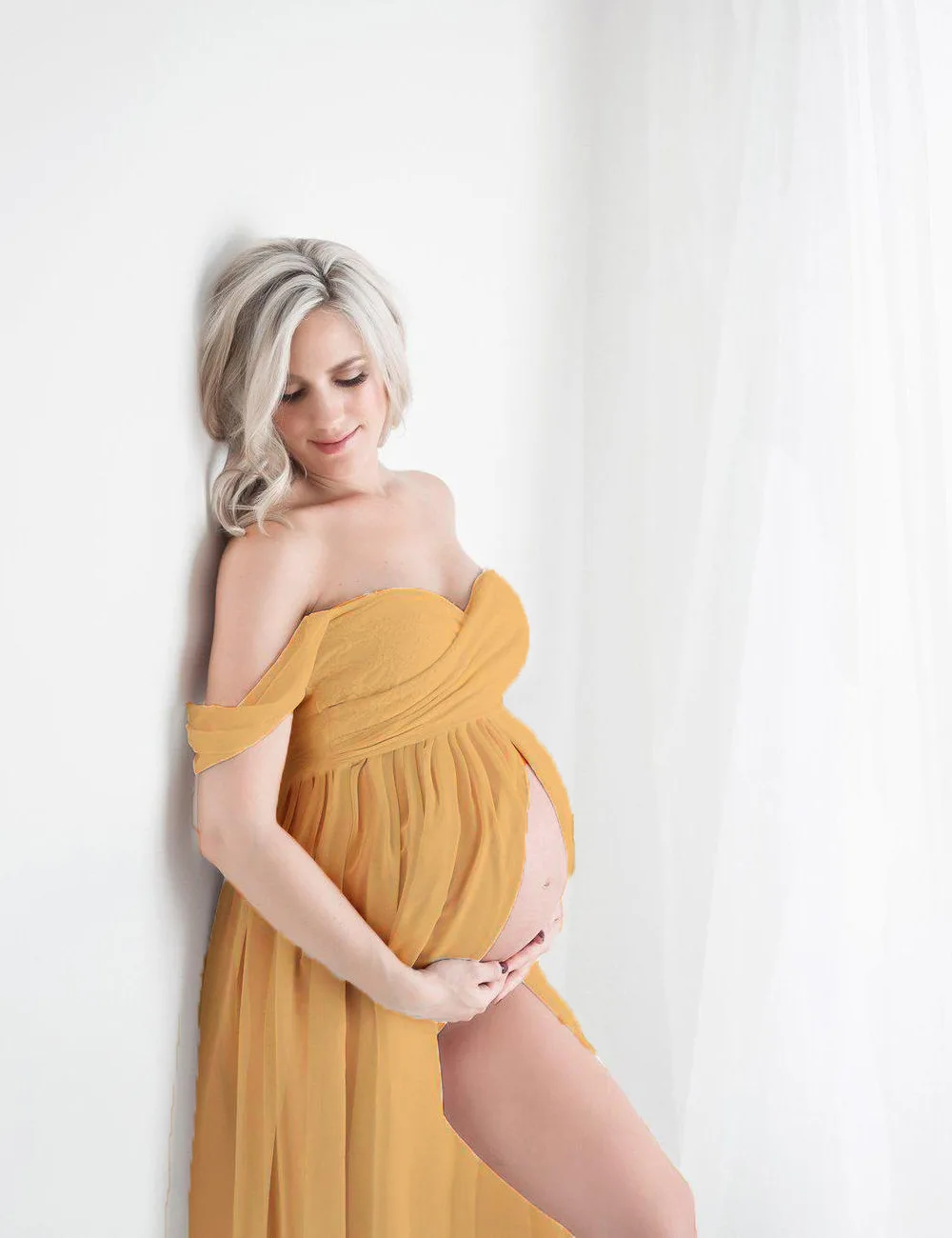 Guangzhou Auyan New Pregnant Women Before Taking Photos of a Long Skirt Maternity Dress Photoshoot Clothes