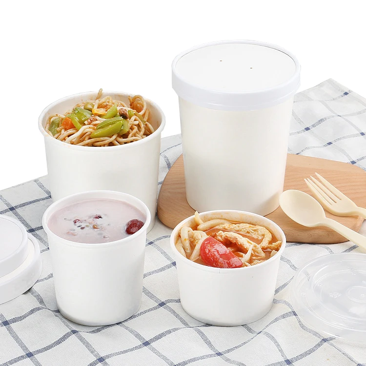 customized paper soup barrels disposable kraft soup cup with