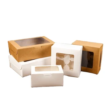 Good Quality Bakery Packaging Box Bakery Pastry Packaging Pink Bakery Packaging Kraft Paper
