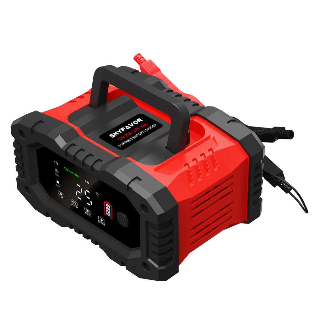 Fast Truck Motorcycle Car Battery Charger 12V 24V 20A Automatic Universal Lifepo4 Lead Acid Gel Agm Pulse Repair Battery Charger