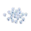 Cuentas de flores acrílicas brillantes - azul
