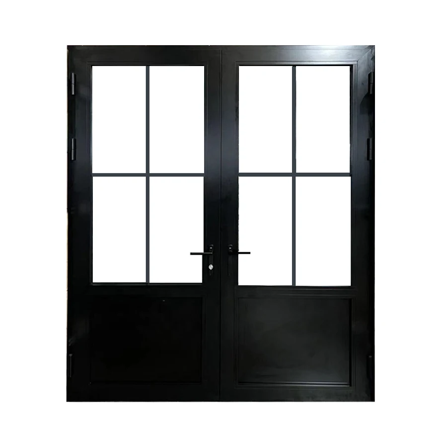 Minglei Aluminum Door Glazing Glass Black Aluminum Frame Windows Doors House Doors Aluminum