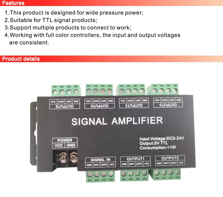 5v-24v Sp901e 5v-ttl Signal Double Signal Dream Magic Color Led Spi ...