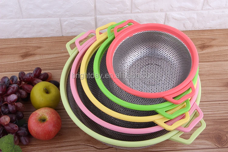 Heat Resistant Plastic Handle Colander Mesh Colander_7