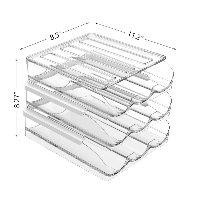 Clear Stackable Rolling Egg Storage Container For Refrigerator Egg