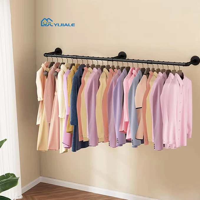 YIJIALE Closet Metal Garment Rack Hanging Rack Clothes Foldable Clothes Rack