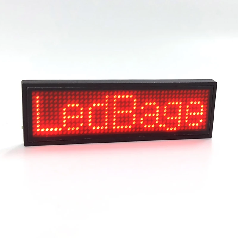 Programmable Small Red Led Screen 11x44 Pixel Display Red Programmable Scrolling LED Name Badge – 11x44 ...