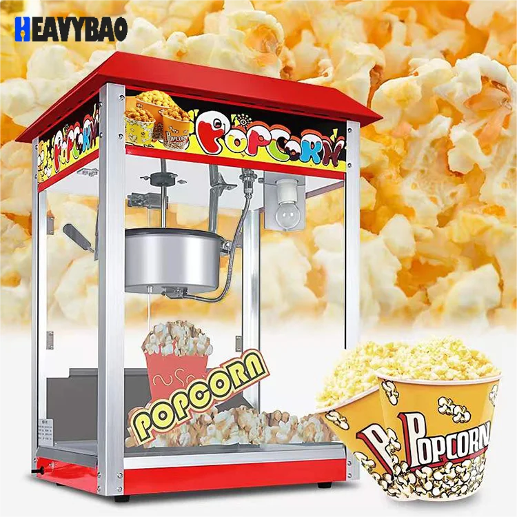 Heavybao Commercial Automatic Countertop Popcorn Machine New Condition Popper for Cinema and Food Shops